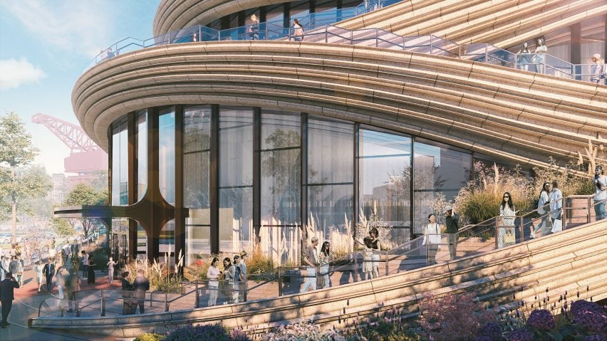 BIM建筑|赫斯维克设计“丝带”包裹的上海展厅