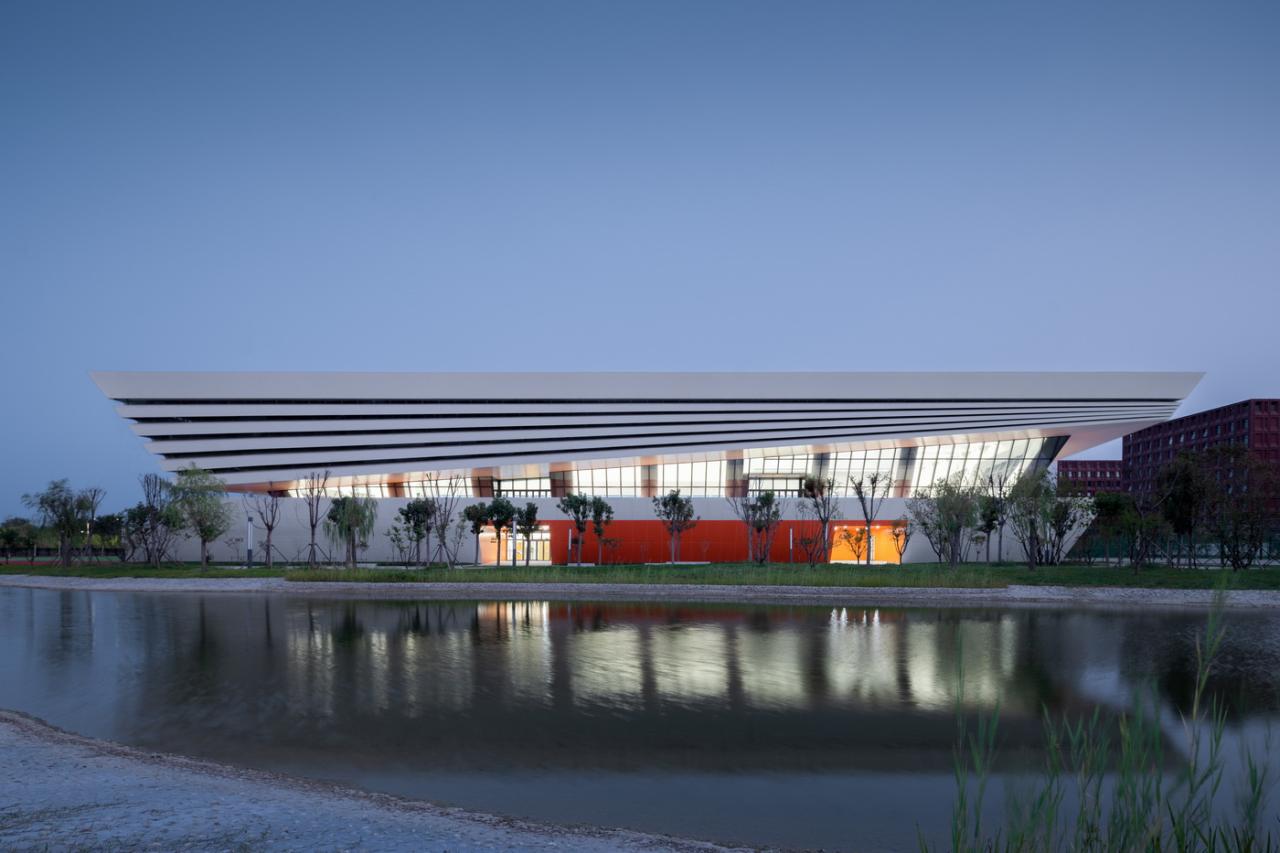 BIM建筑|白鹭齐飞 湿地展翼：渤海科技大学体育馆 /中科院建筑设计研究院有限公司