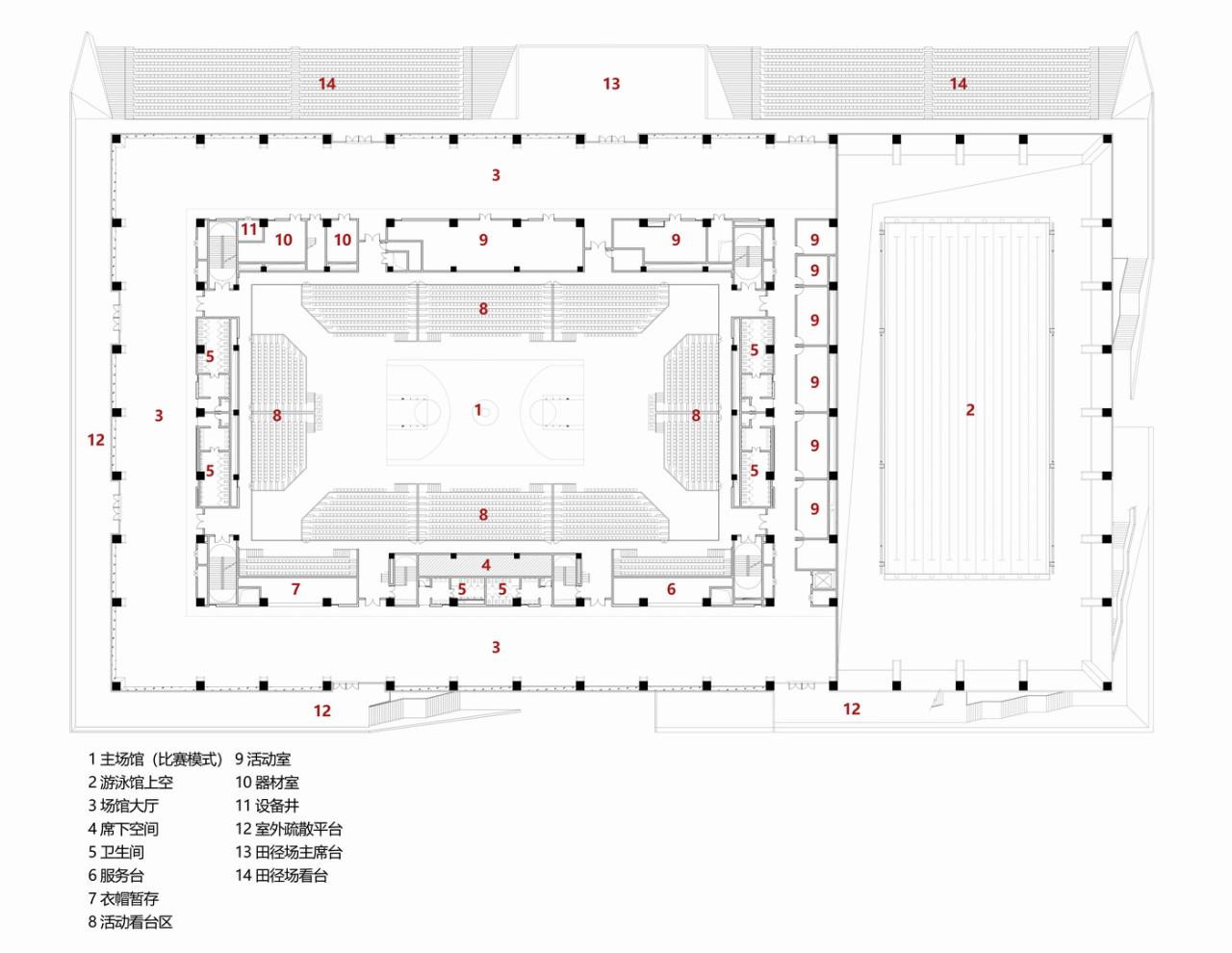 BIM建筑|白鹭齐飞 湿地展翼：渤海科技大学体育馆 /中科院建筑设计研究院有限公司