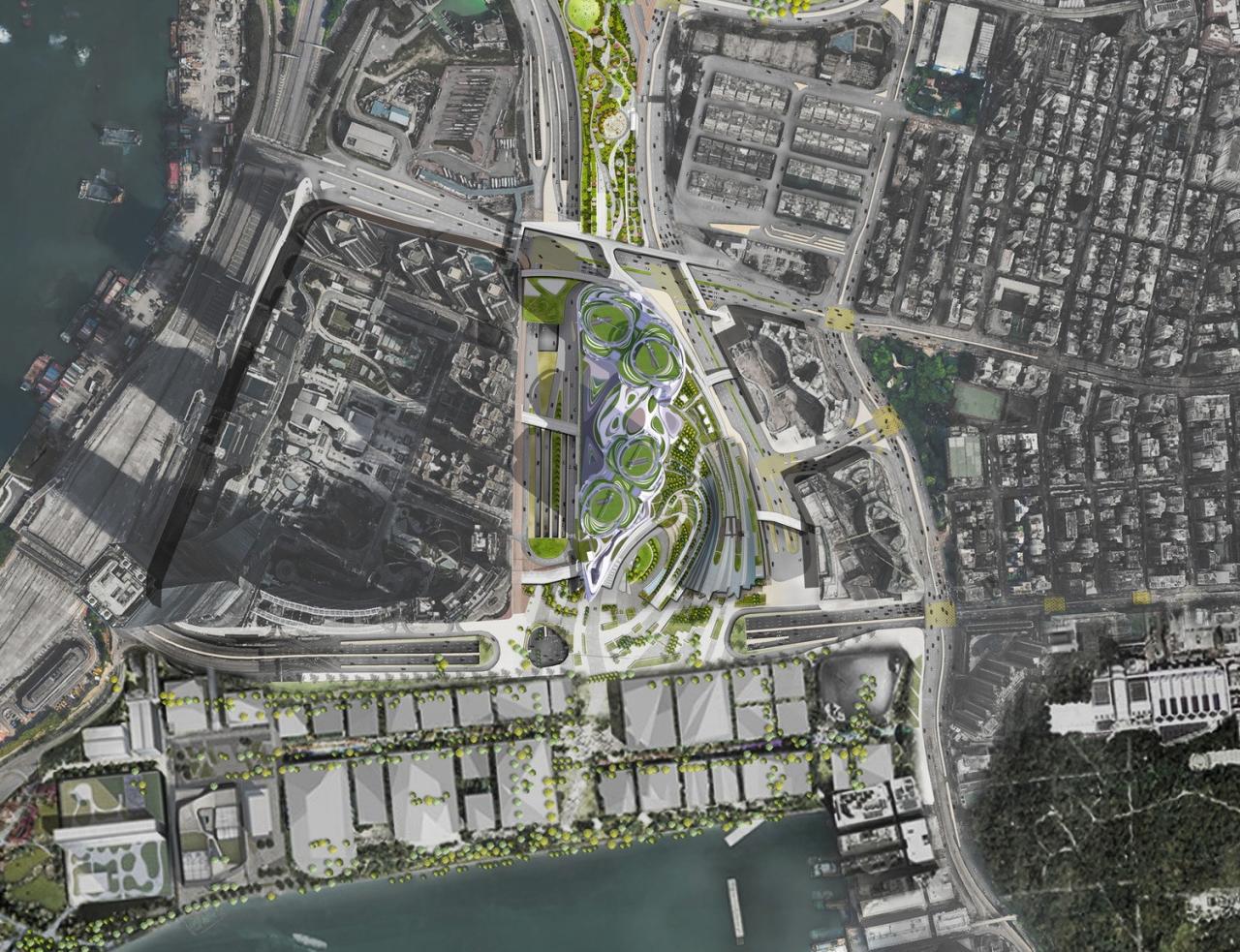 BIM建筑|香港西九龙高铁总站上盖方案 / 扎哈·哈迪德建筑设计事务所