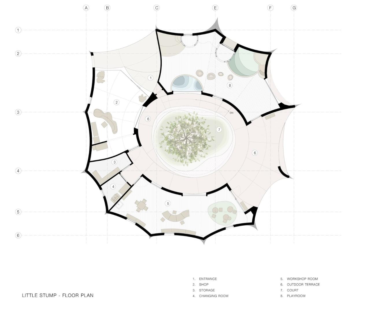 BIM建筑|小火炉&小树桩咖啡店和游乐场 / NITAPROW