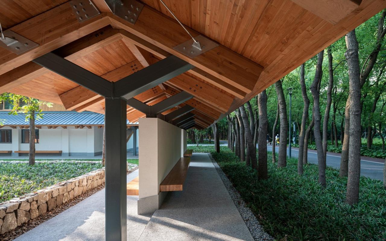 BIM建筑|上海长宁环城生态公园带市民服务驿站 / 致正建筑工作室 + 冶是建筑