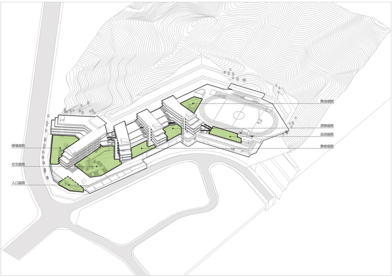 BIM建筑|“上山”校园：深圳福田实验教育集团侨香学校·北校区 / 申都设计