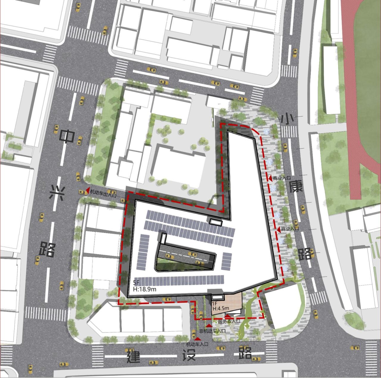 BIM建筑|洪梅镇中心区停车楼：小镇“边角地”的重生 / 森磊国际
