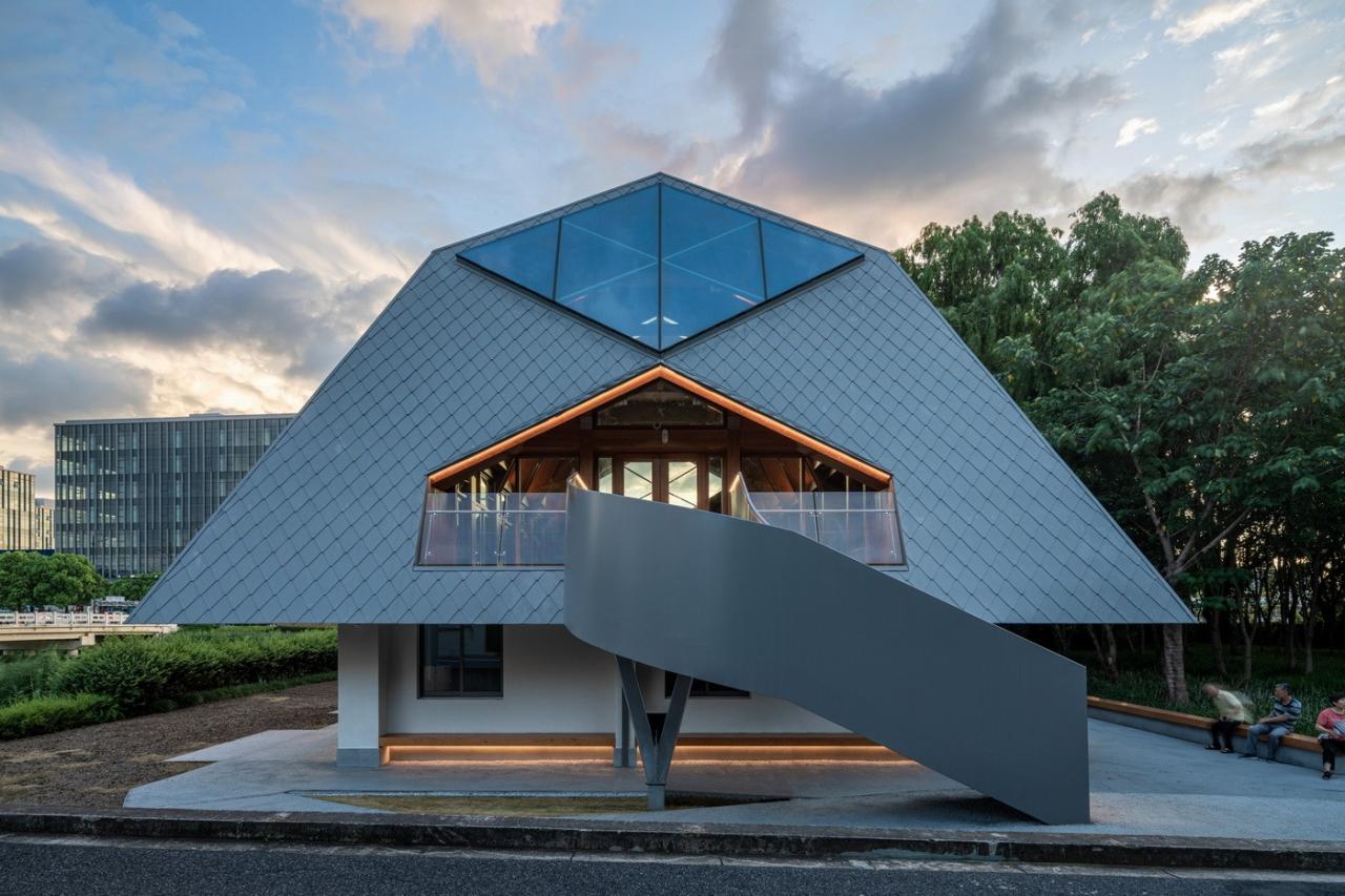 BIM建筑|上海长宁环城生态公园带市民服务驿站 / 致正建筑工作室 + 冶是建筑