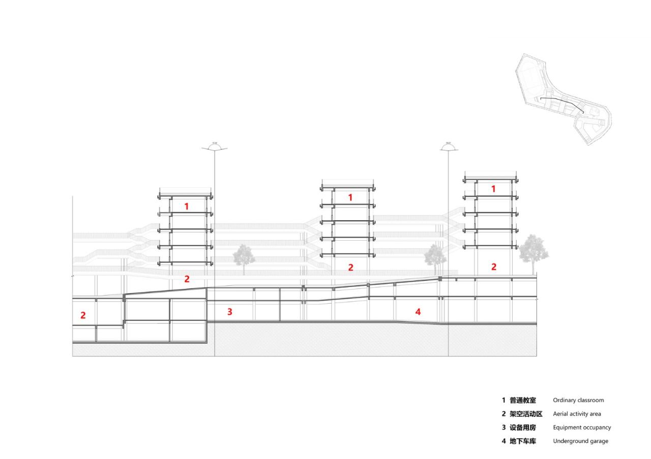 BIM建筑|“上山”校园：深圳福田实验教育集团侨香学校·北校区 / 申都设计