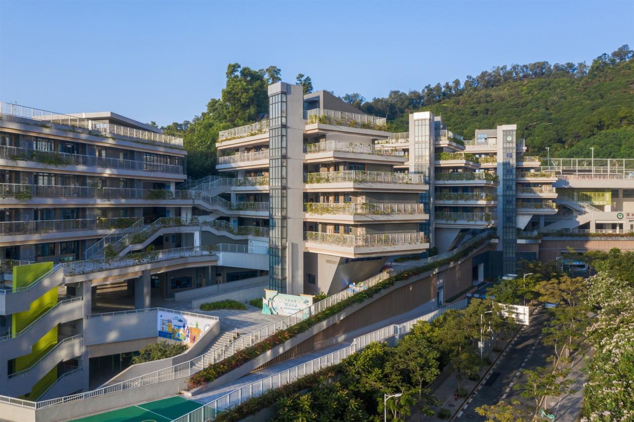 BIM建筑|“上山”校园：深圳福田实验教育集团侨香学校·北校区 / 申都设计