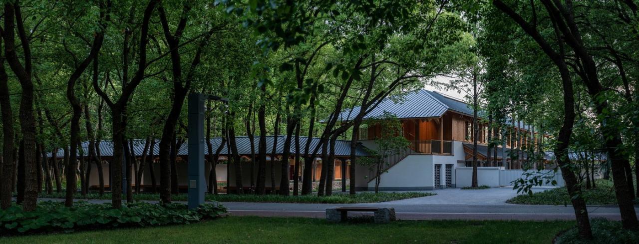 BIM建筑|上海长宁环城生态公园带市民服务驿站 / 致正建筑工作室 + 冶是建筑