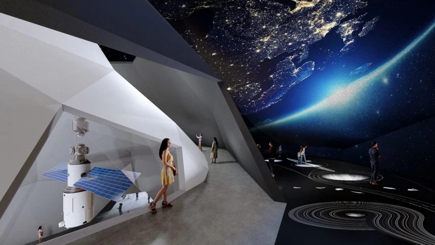 BIM建筑|开放建筑工作室设计“外星外观”太空博物馆