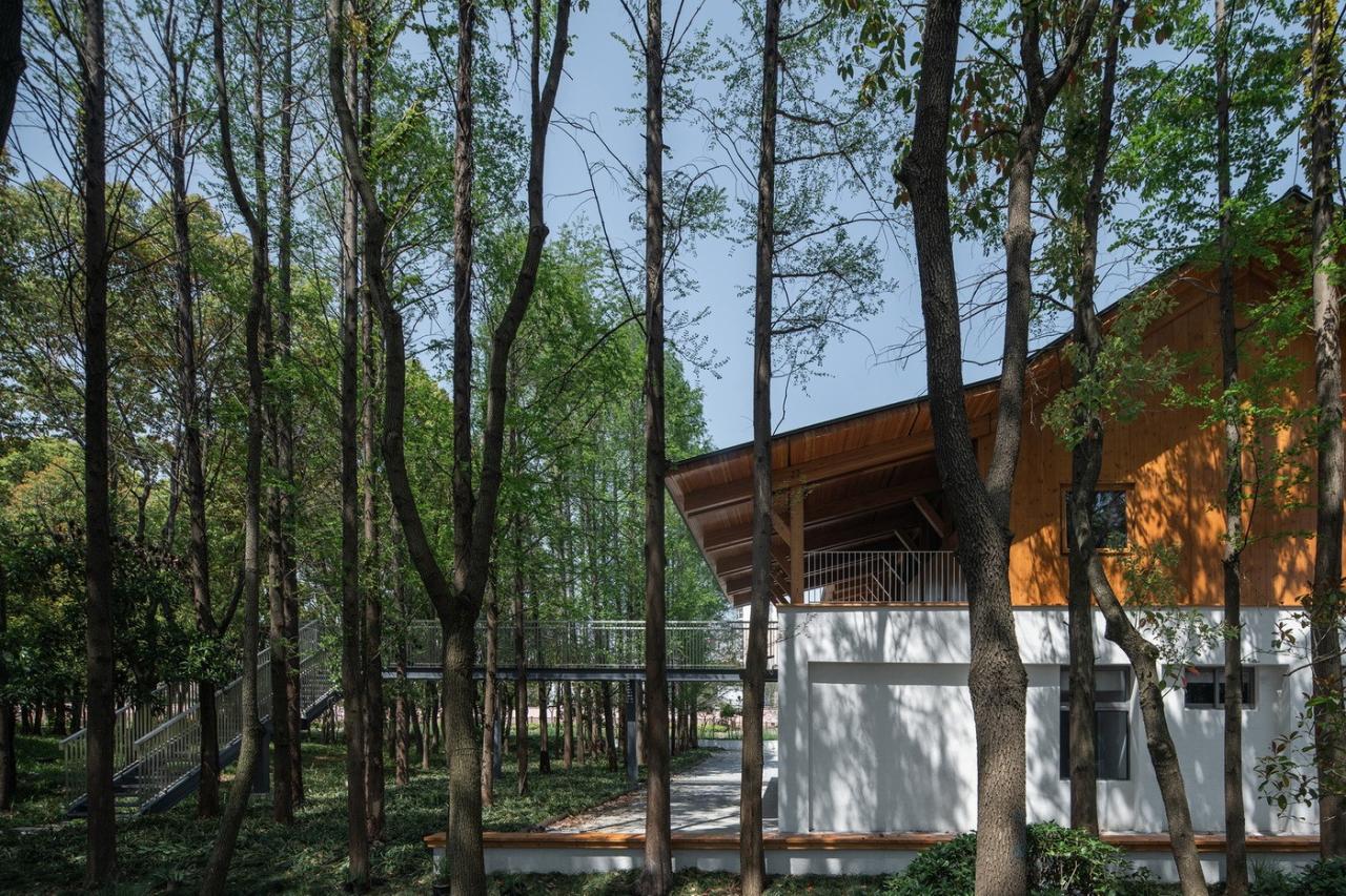 BIM建筑|上海长宁环城生态公园带市民服务驿站 / 致正建筑工作室 + 冶是建筑