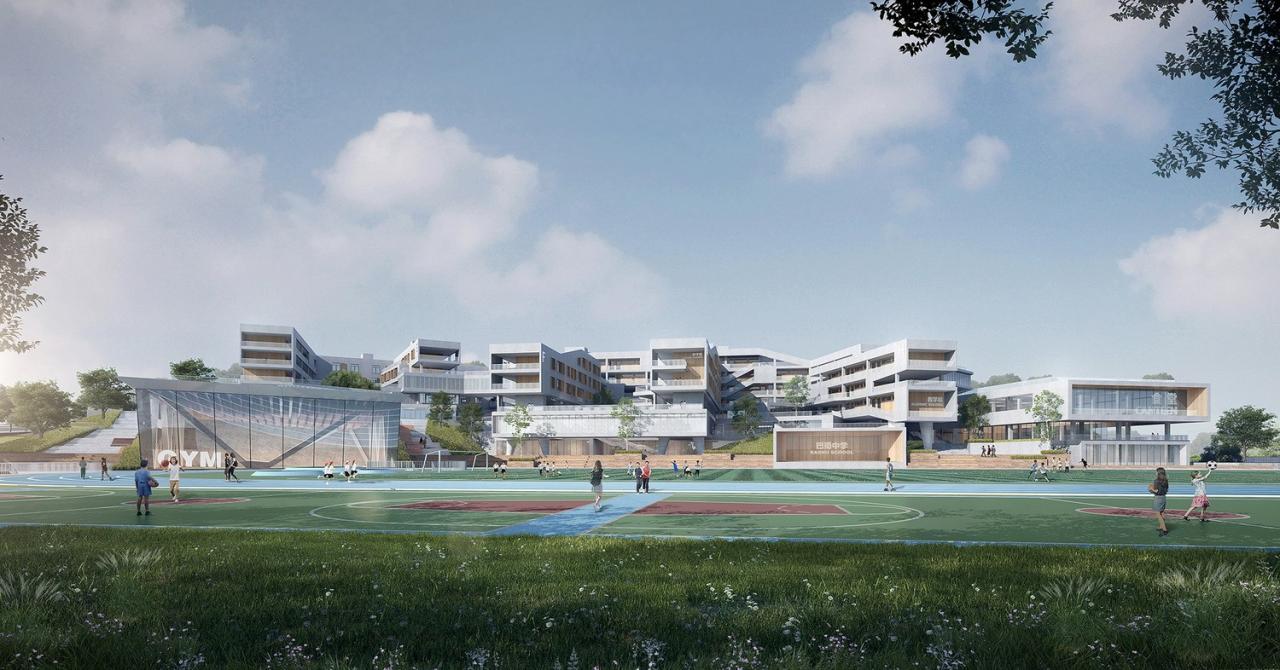 BIM建筑|三峡巴蜀中学：建筑与大地的和谐协奏 / 西筑设计作品