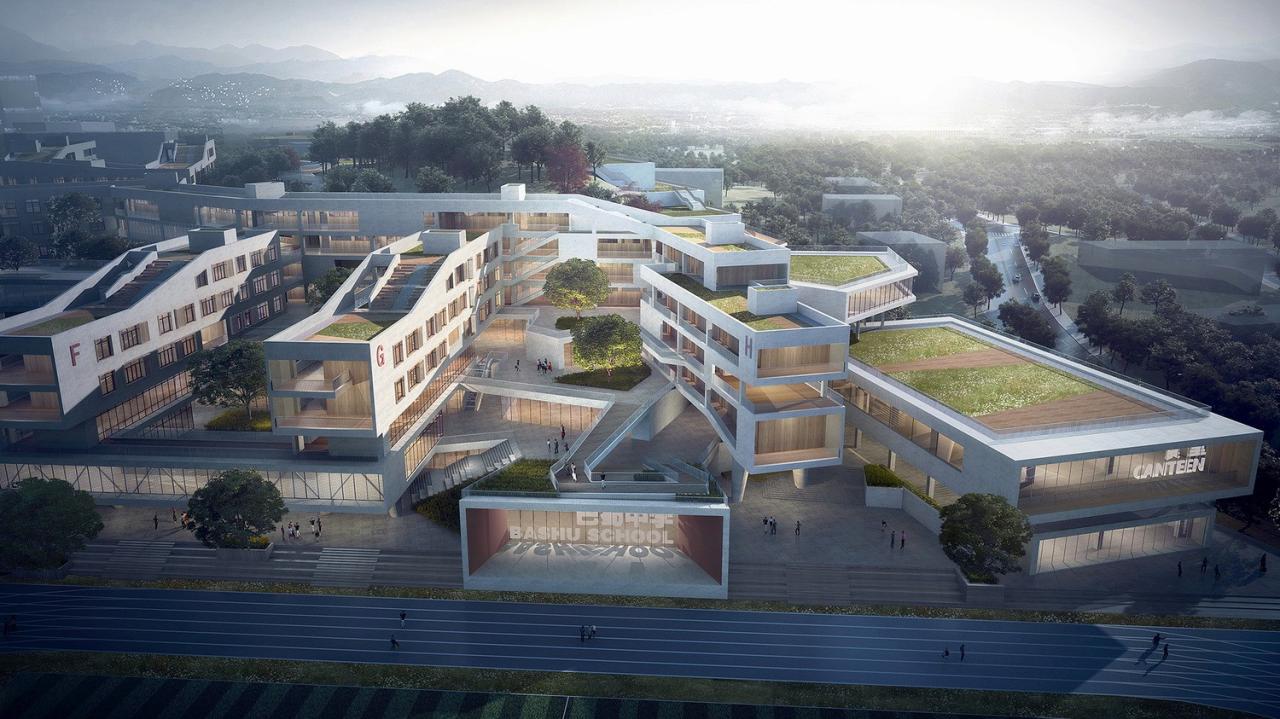 BIM建筑|三峡巴蜀中学：建筑与大地的和谐协奏 / 西筑设计作品