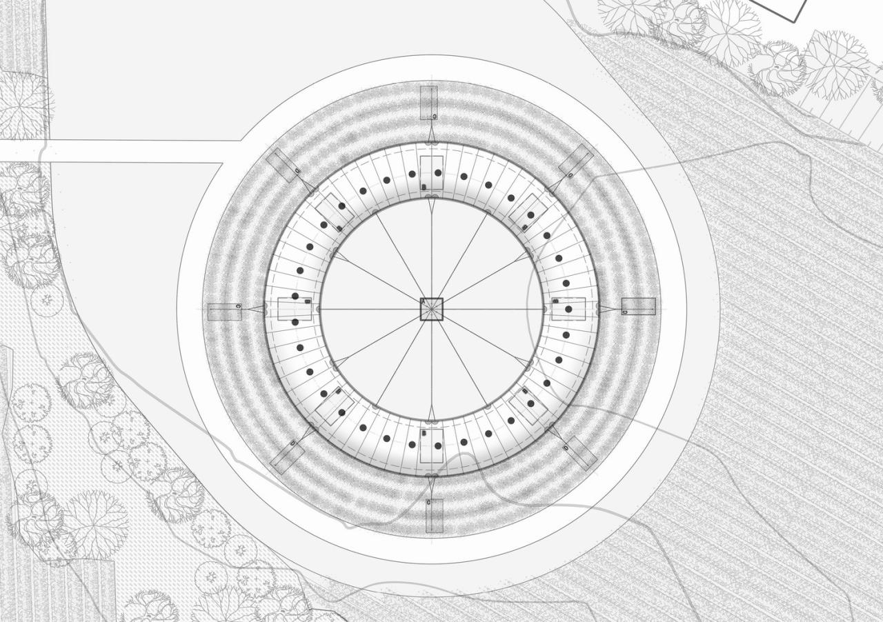 BIM建筑|上天入地：下岩贝穿云编木隧&腾云气象环 / 朱培栋-line+建筑事务所