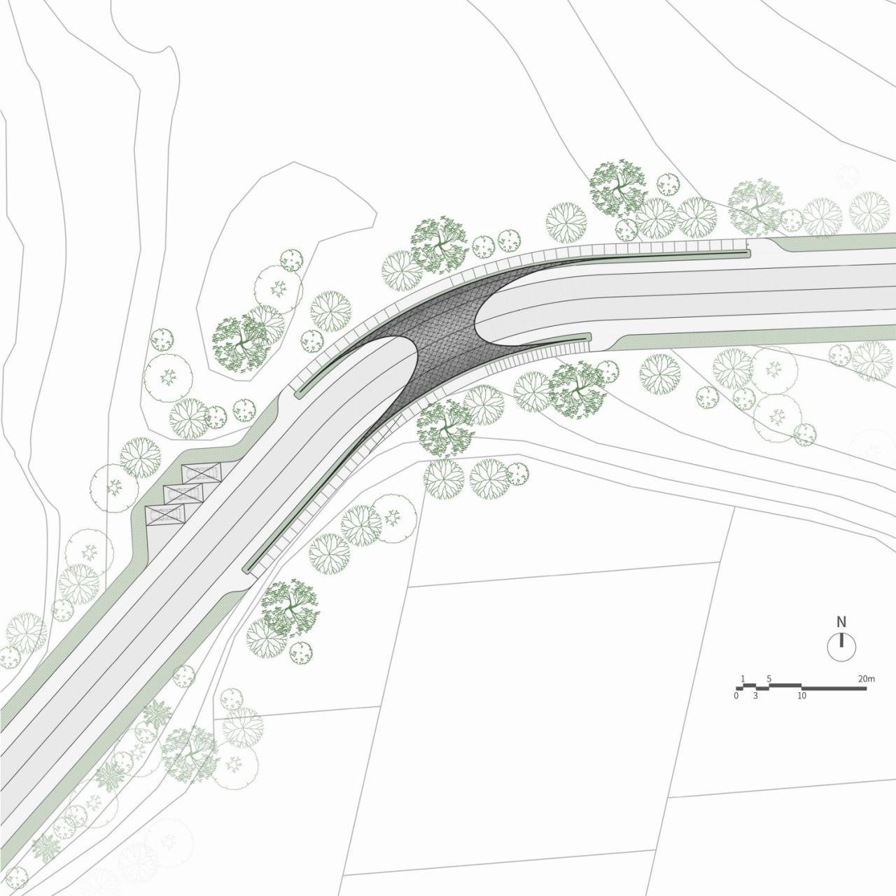 BIM建筑|上天入地：下岩贝穿云编木隧&腾云气象环 / 朱培栋-line+建筑事务所