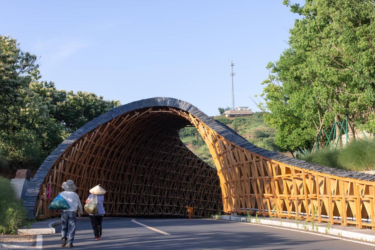 BIM建筑|上天入地：下岩贝穿云编木隧&腾云气象环 / 朱培栋-line+建筑事务所