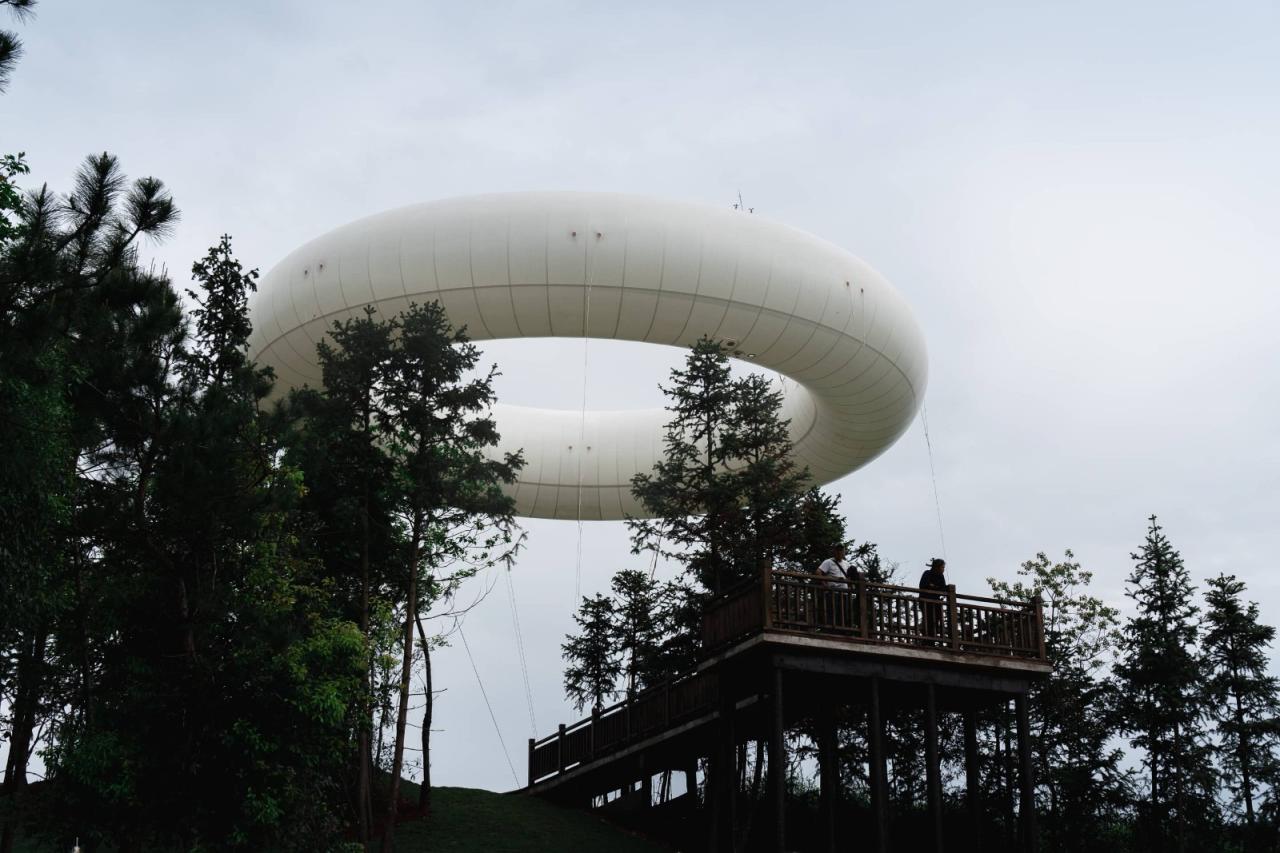 BIM建筑|上天入地：下岩贝穿云编木隧&腾云气象环 / 朱培栋-line+建筑事务所