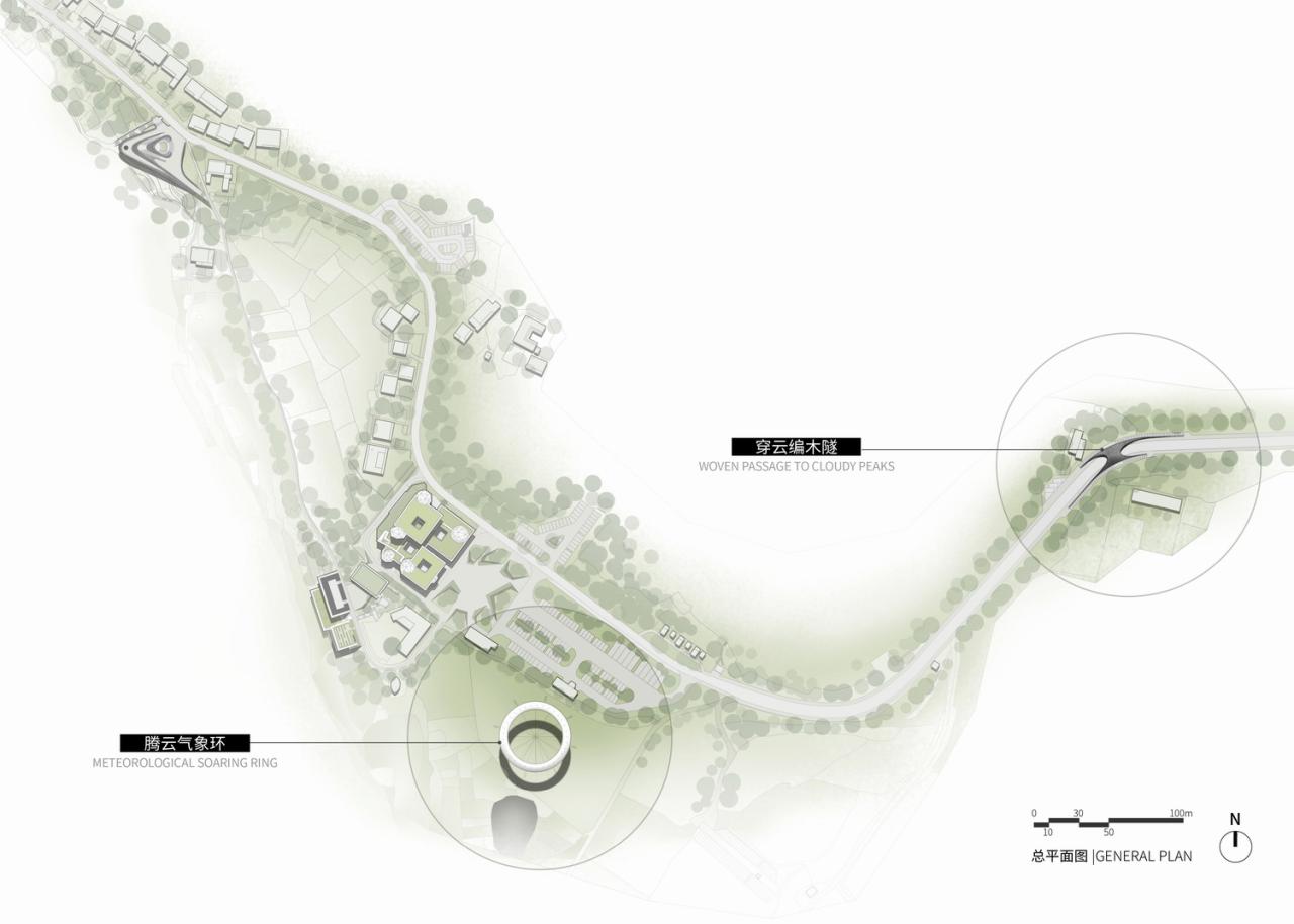 BIM建筑|上天入地：下岩贝穿云编木隧&腾云气象环 / 朱培栋-line+建筑事务所