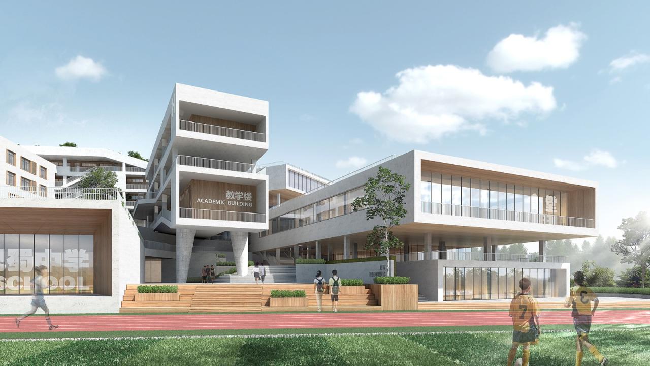 BIM建筑|三峡巴蜀中学：建筑与大地的和谐协奏 / 西筑设计作品