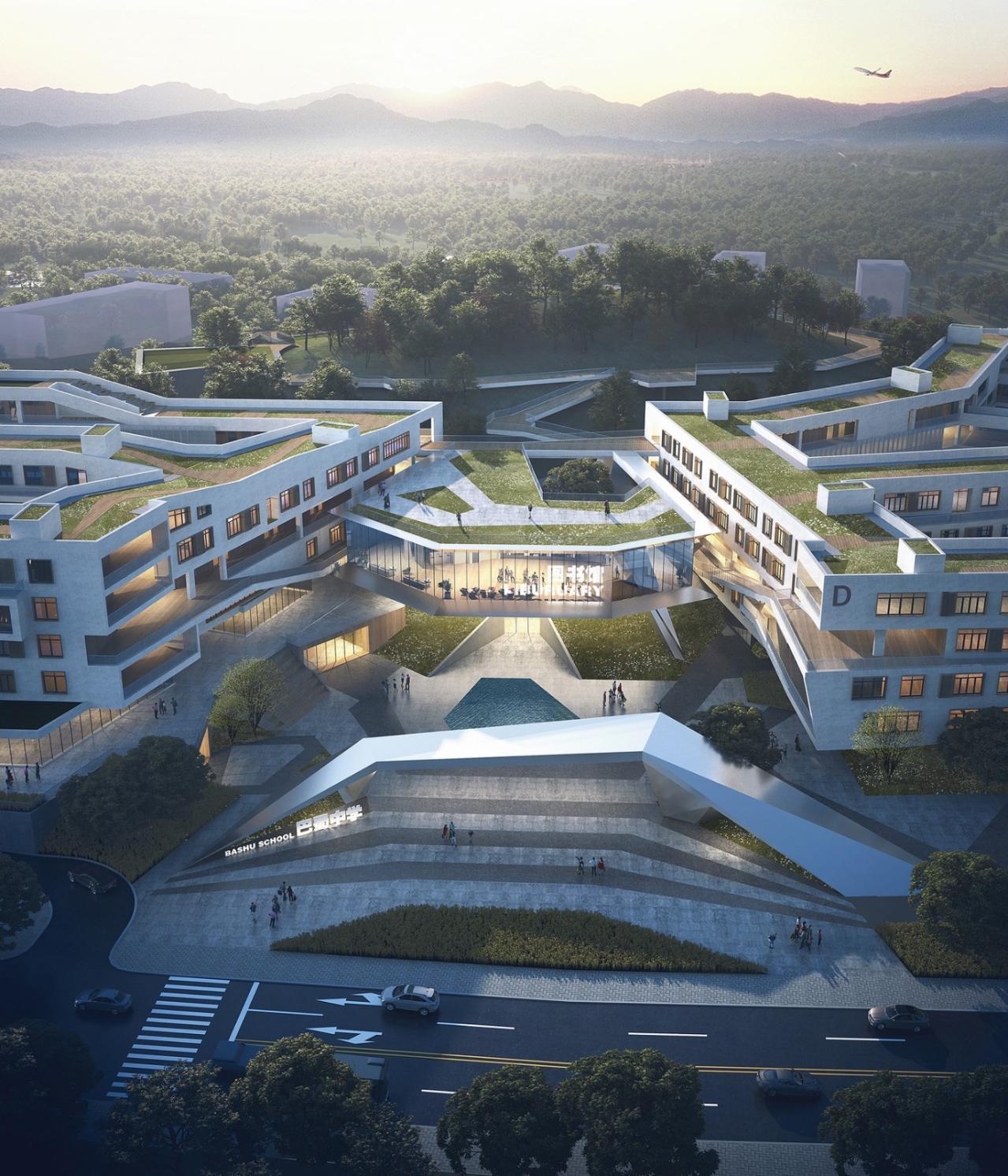 BIM建筑|三峡巴蜀中学：建筑与大地的和谐协奏 / 西筑设计作品