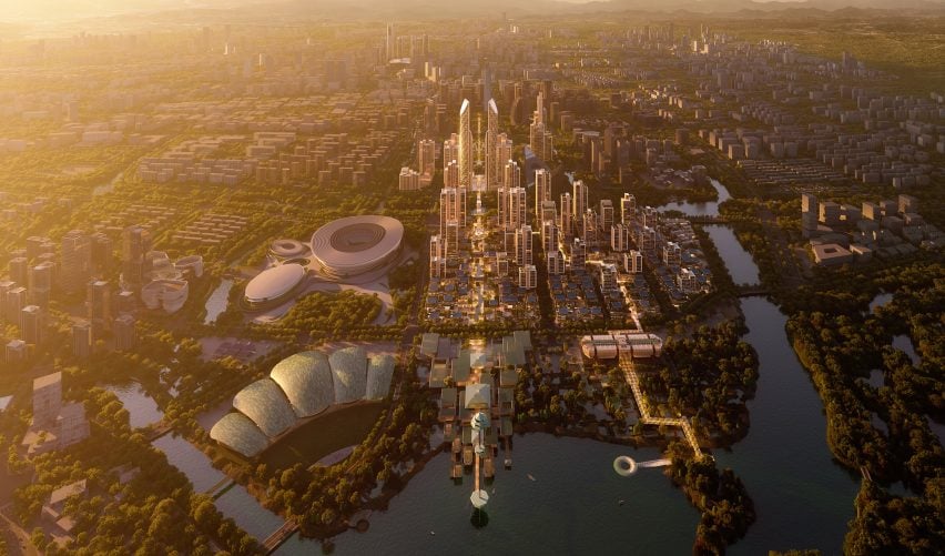 BIM建筑|福斯特推出杭州中心区“多叶脊柱”规划