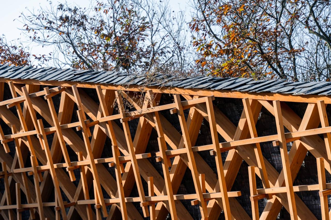 BIM建筑|上天入地：下岩贝穿云编木隧&腾云气象环 / 朱培栋-line+建筑事务所