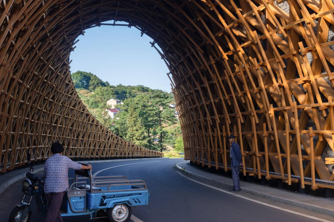 BIM建筑|上天入地：下岩贝穿云编木隧&腾云气象环 / 朱培栋-line+建筑事务所