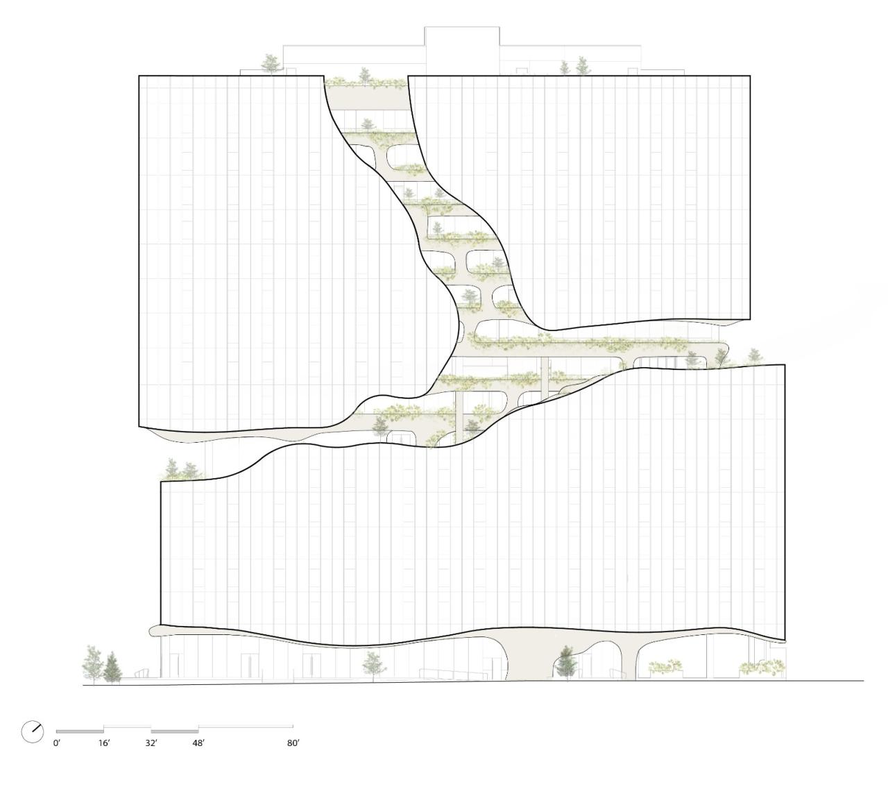 BIM建筑|“垂直峡谷”: 美国丹佛住宅建成 / MAD