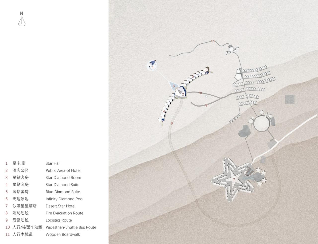 BIM建筑|中卫沙漠钻石酒店 / 水石设计-米川工作室