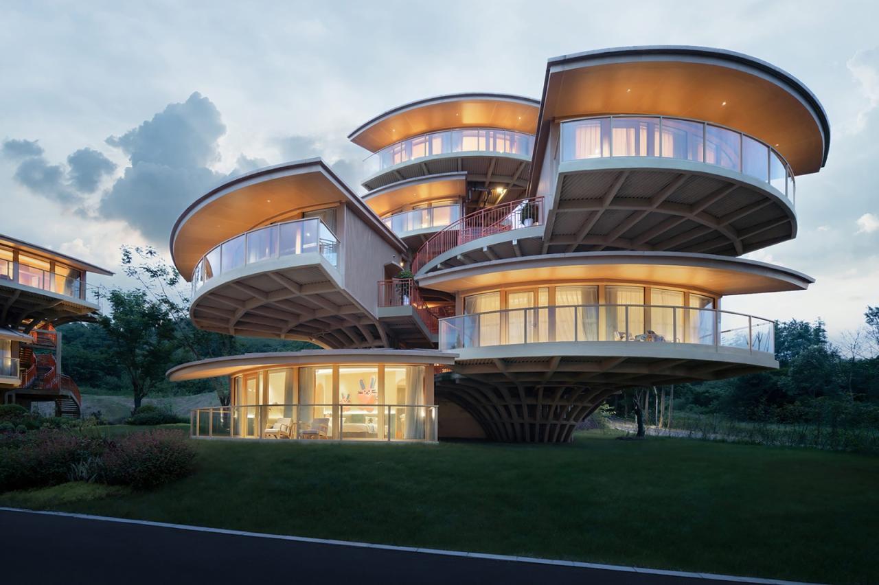 BIM建筑|树叶的结构：南溪欢乐田园野趣酒店树屋设计 / 王晖建筑工作室