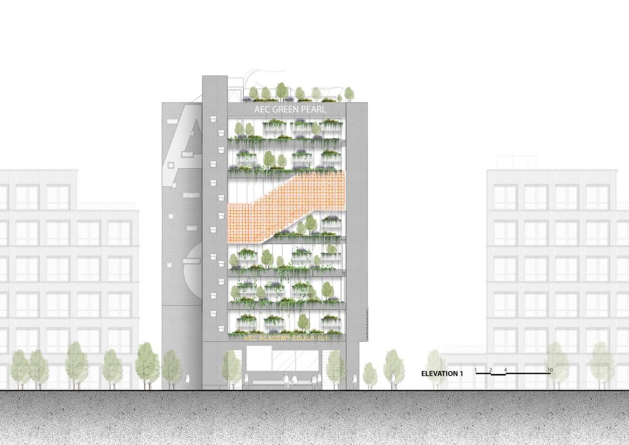 BIM建筑|AEC 4B 外语教育中心 / Ho Khue Architects