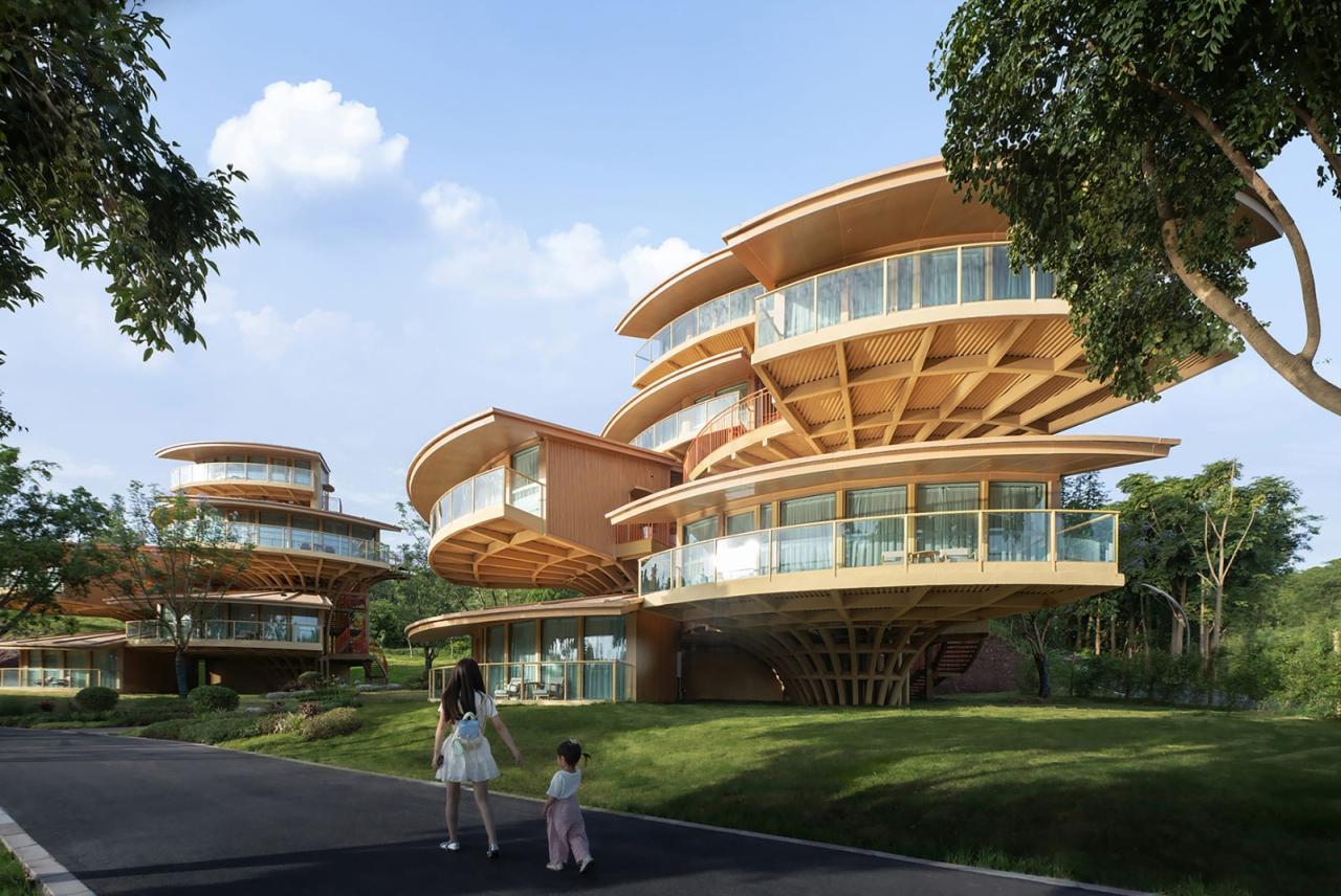 BIM建筑|树叶的结构：南溪欢乐田园野趣酒店树屋设计 / 王晖建筑工作室