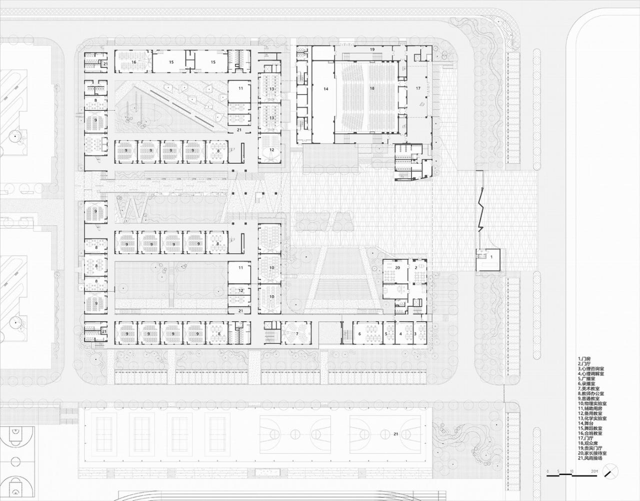 BIM建筑|南山五福堂高级中学 / 小写建筑