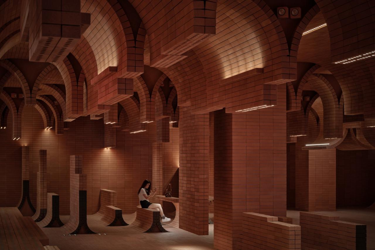 BIM建筑|裹在 “砖浪” 里的海岛影院 / 壹正企划