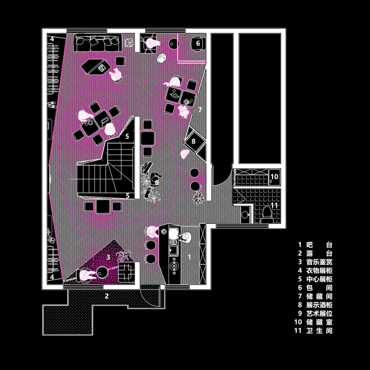 BIM建筑|On Top蒸汽波酒吧与买手店：融合艺术与空间 / 米黑建筑