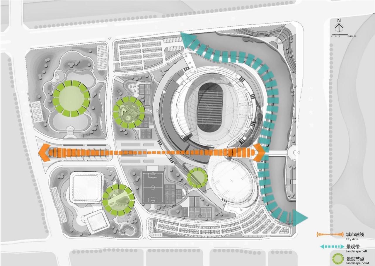 BIM建筑|襄阳全民体育运动中心 / 中南建院墨水尺工作室