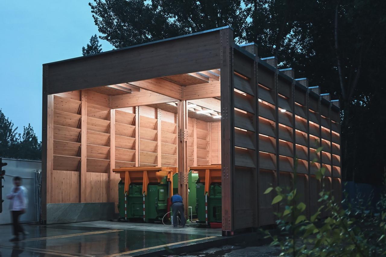 BIM建筑|廊坊北凤道垃圾中转站设计 / 园里建筑工作室