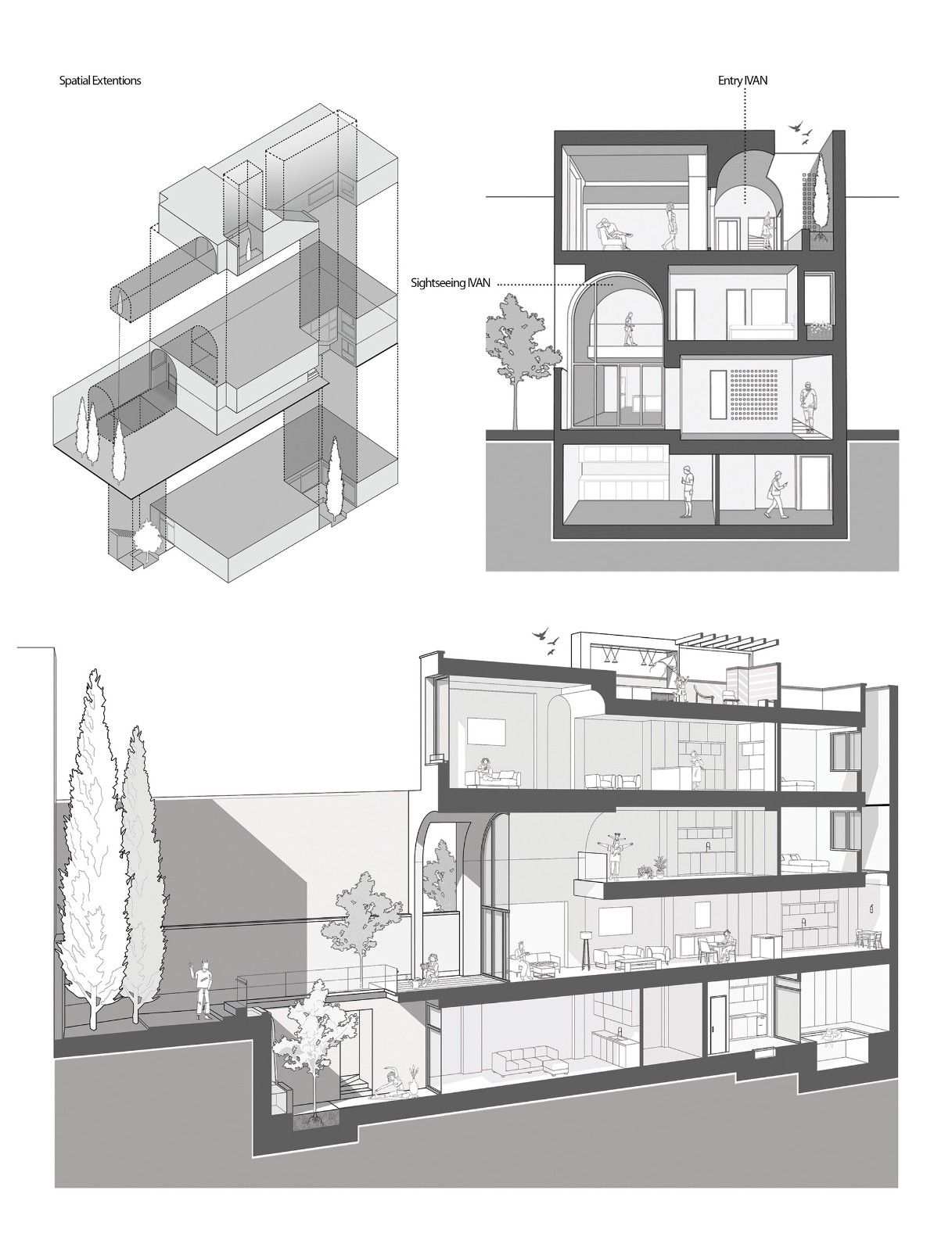 BIM建筑|2 IVANs, 2 HOUSEs / HAMAAN Studio