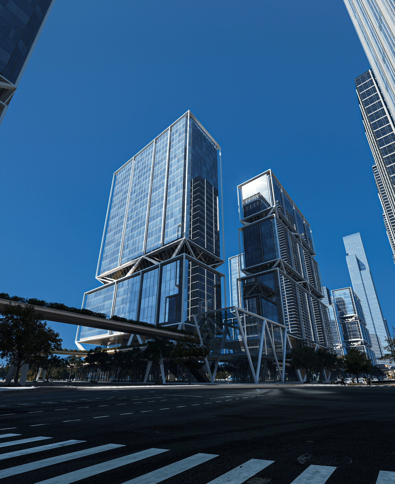 BIM建筑|武汉长江中心国际竞赛方案 / line+朱培栋关于城市坐标的双重思考