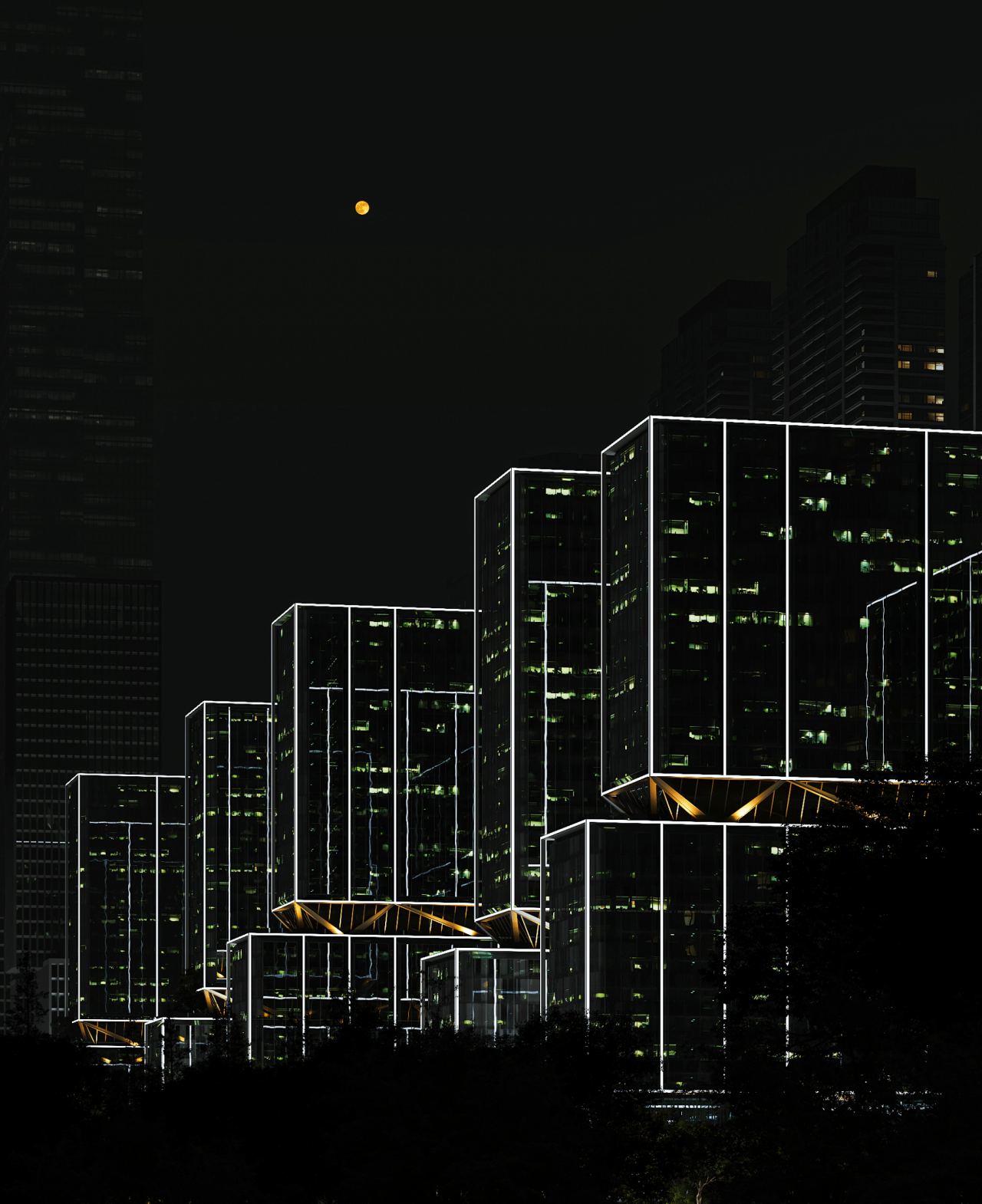 BIM建筑|武汉长江中心国际竞赛方案 / line+朱培栋关于城市坐标的双重思考