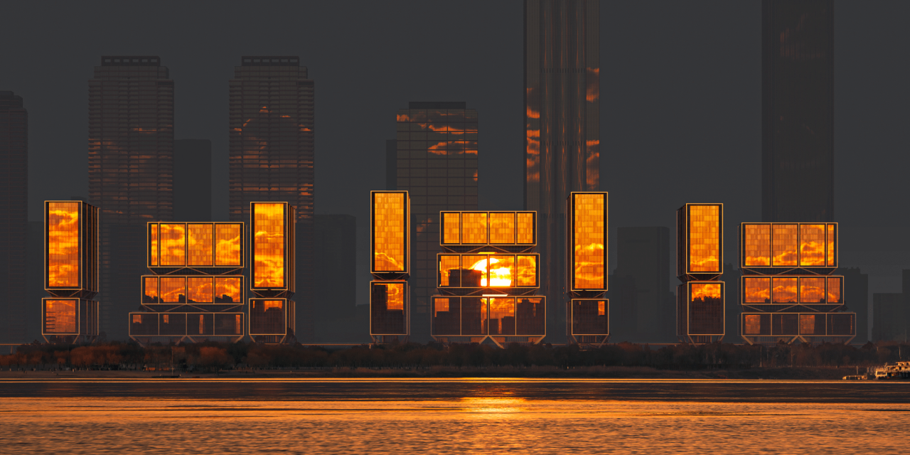 BIM建筑|武汉长江中心国际竞赛方案 / line+朱培栋关于城市坐标的双重思考