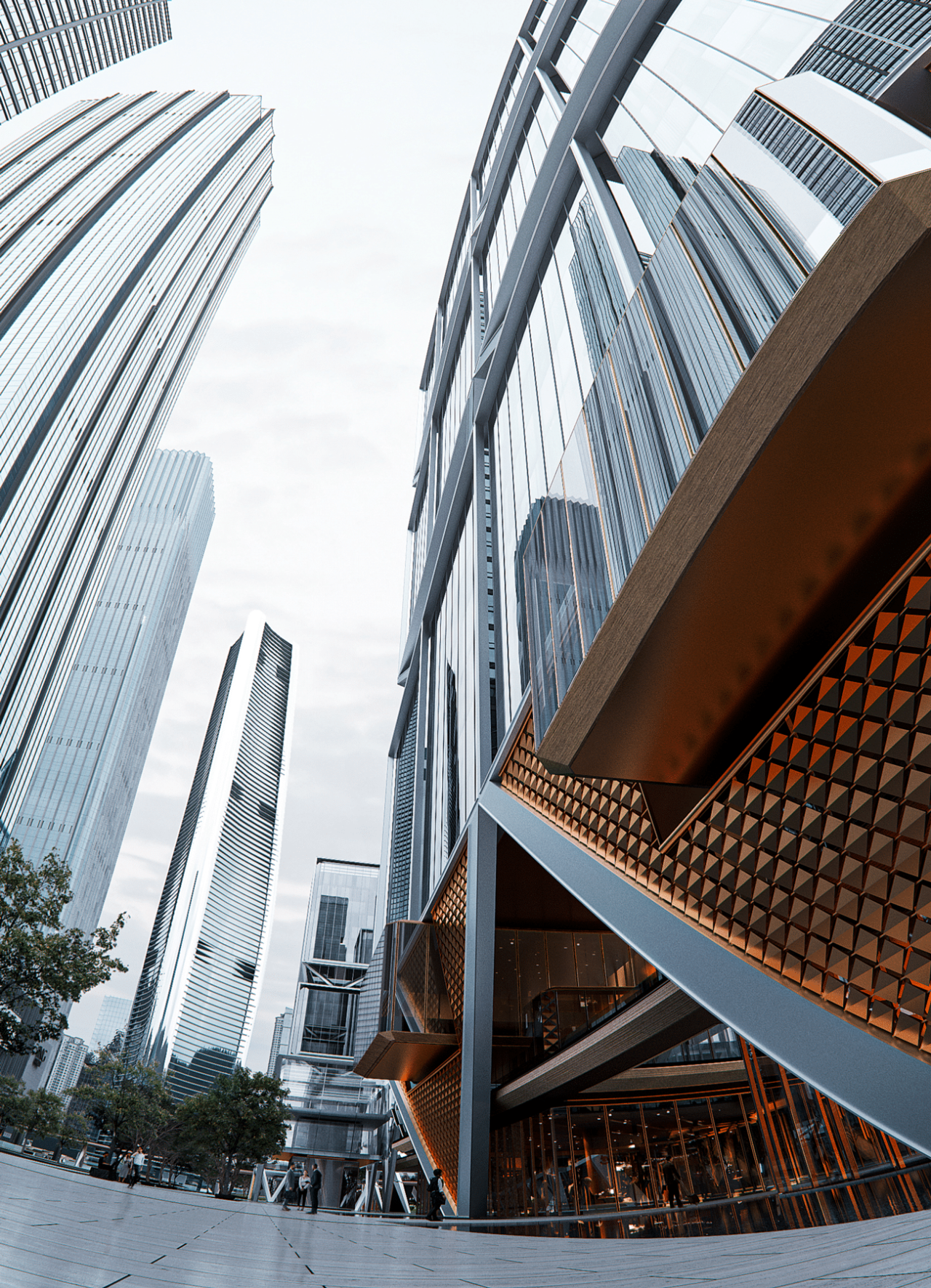 BIM建筑|武汉长江中心国际竞赛方案 / line+朱培栋关于城市坐标的双重思考