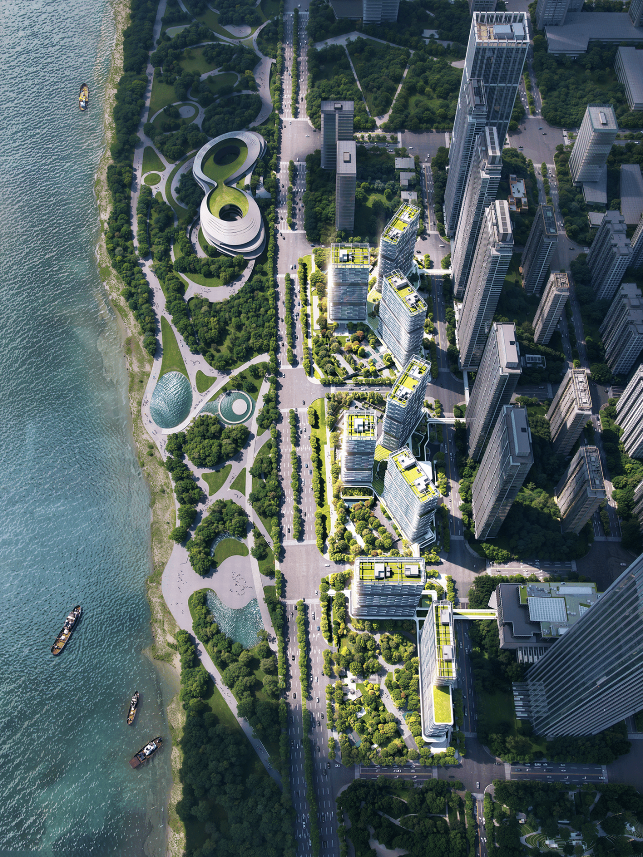 BIM建筑|武汉长江天际，line+朱培栋关于城市坐标的双重思考（下）