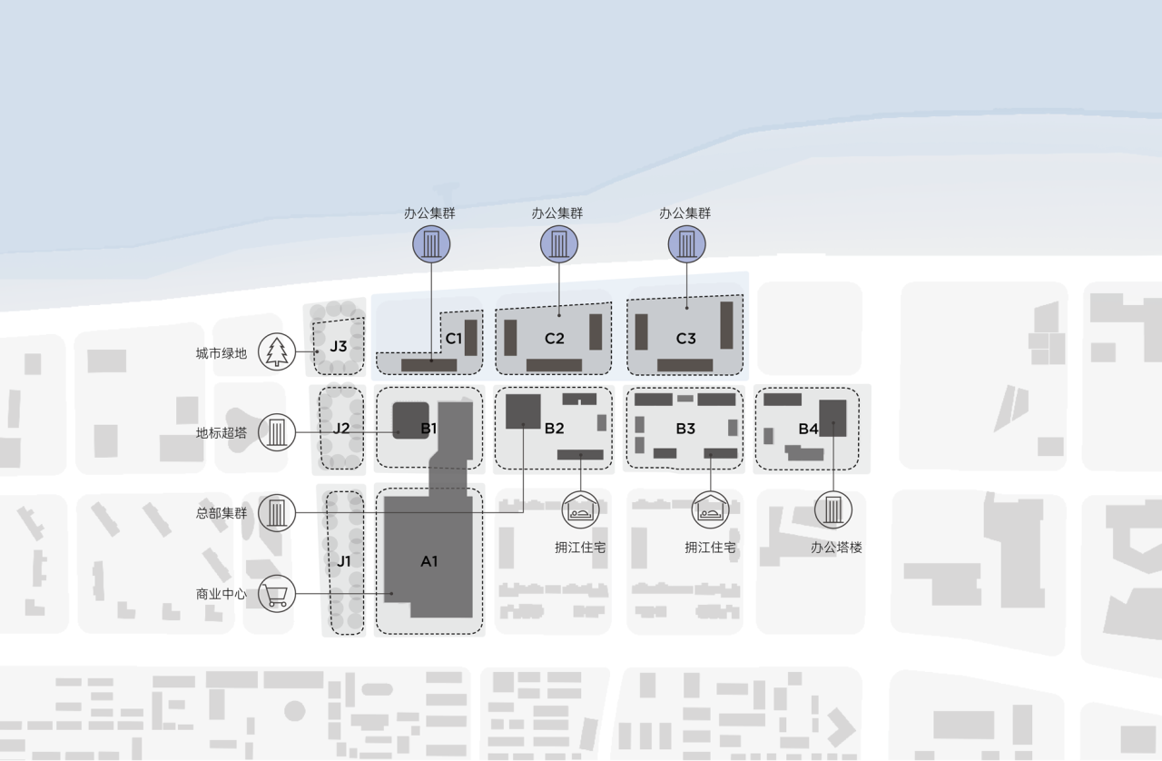 BIM建筑|武汉长江中心国际竞赛方案 / line+朱培栋关于城市坐标的双重思考