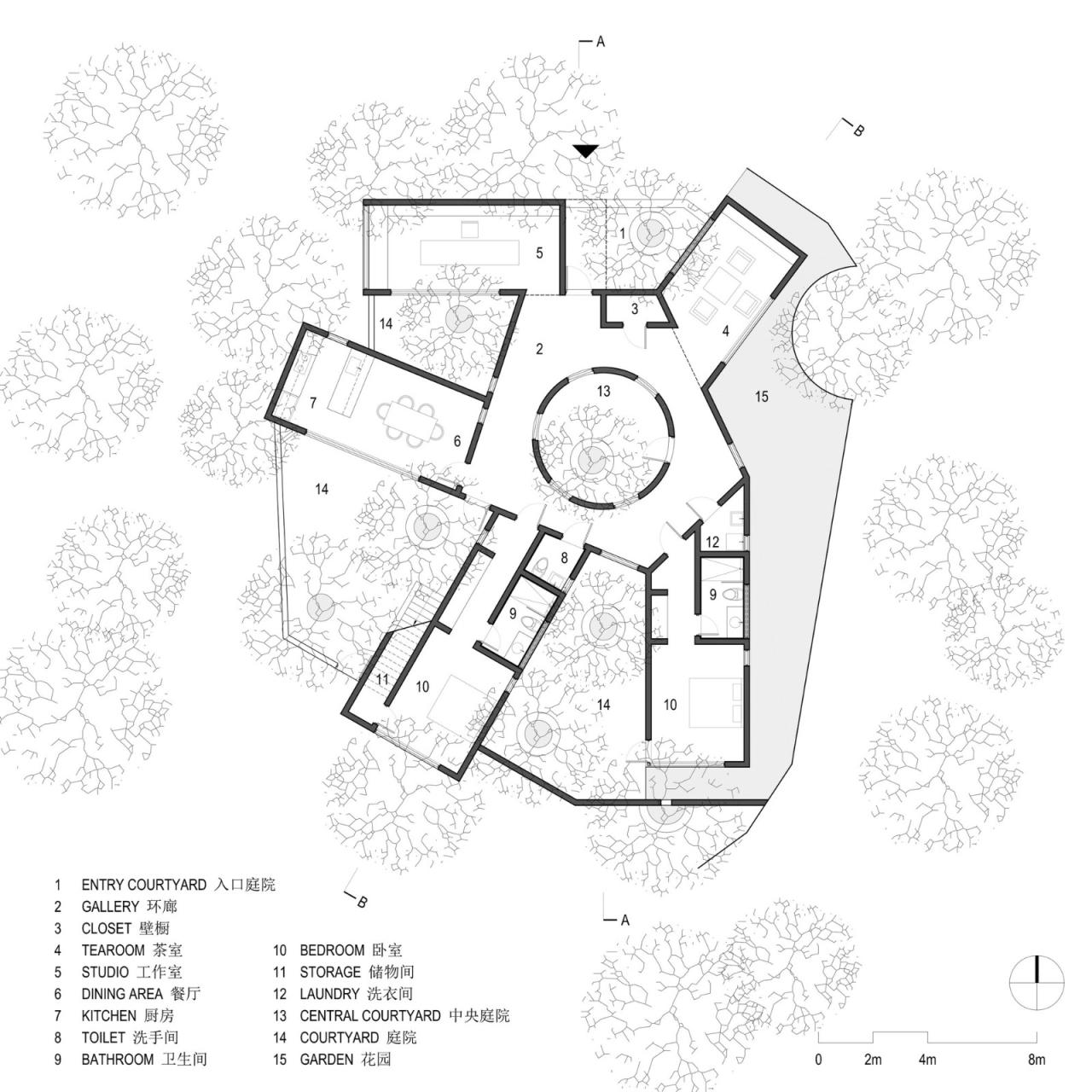 BIM建筑|龙眼树下的院子 / 在场建筑