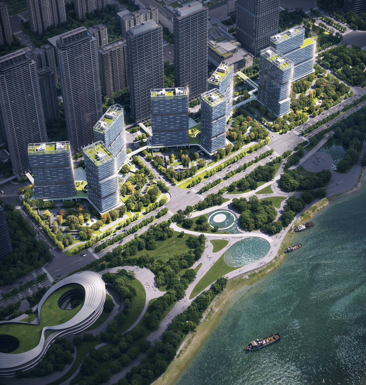 BIM建筑|武汉长江天际，line+朱培栋关于城市坐标的双重思考（下）