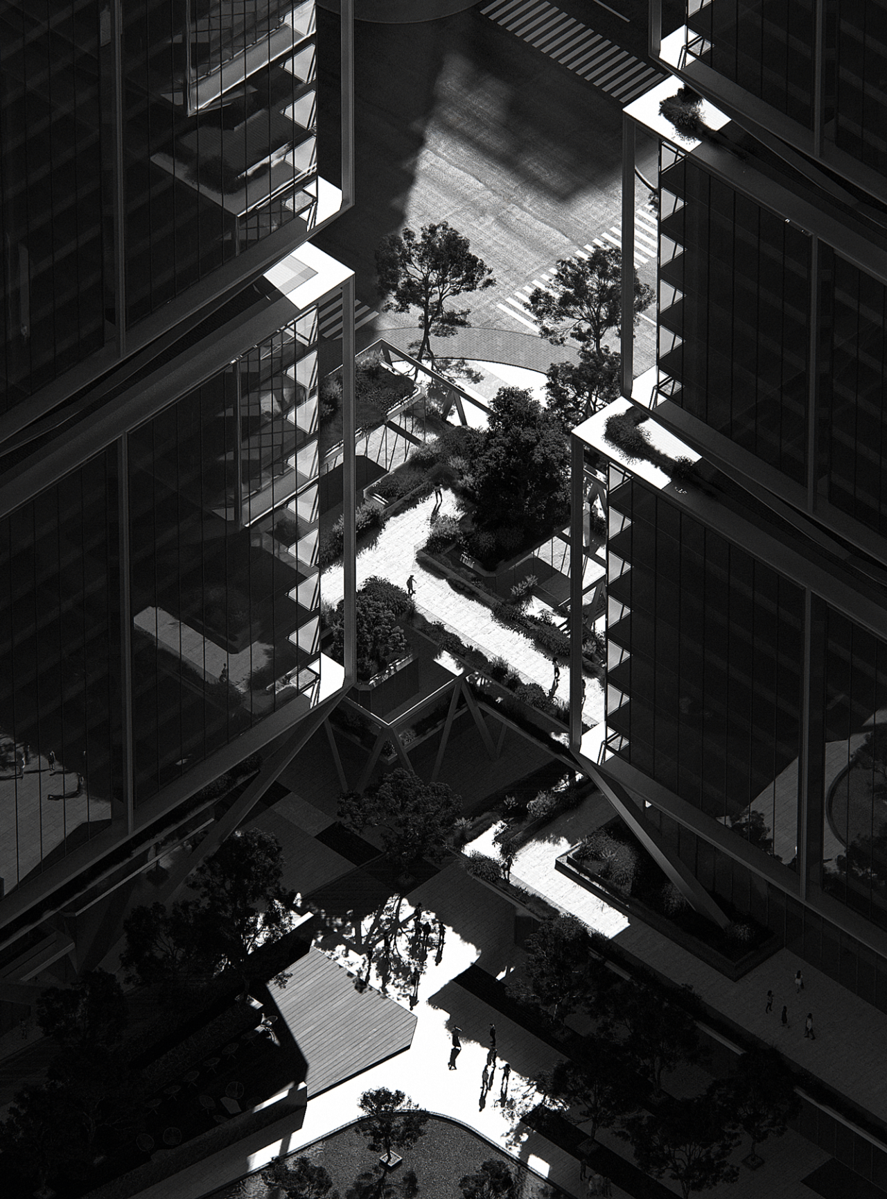 BIM建筑|武汉长江中心国际竞赛方案 / line+朱培栋关于城市坐标的双重思考