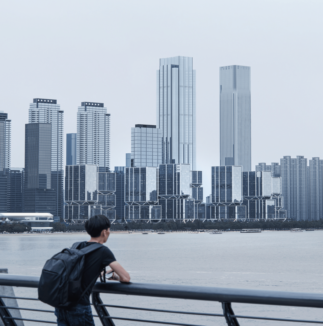 BIM建筑|武汉长江中心国际竞赛方案 / line+朱培栋关于城市坐标的双重思考