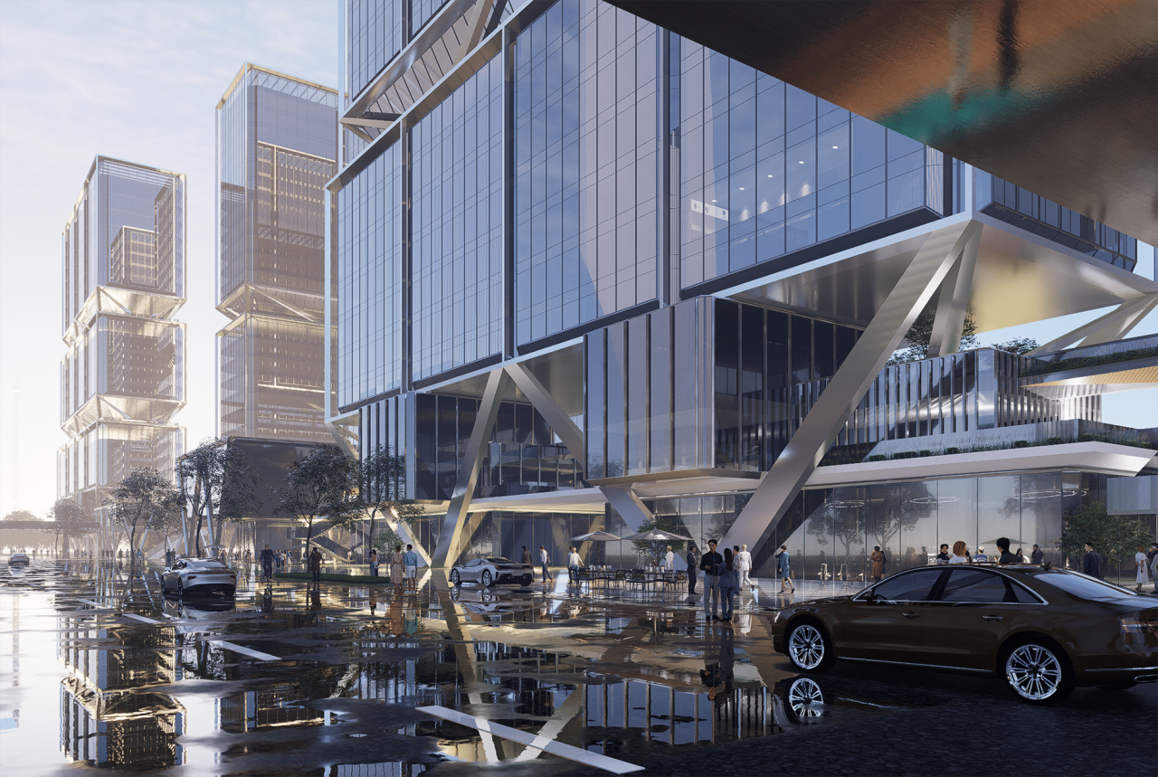 BIM建筑|武汉长江中心国际竞赛方案 / line+朱培栋关于城市坐标的双重思考