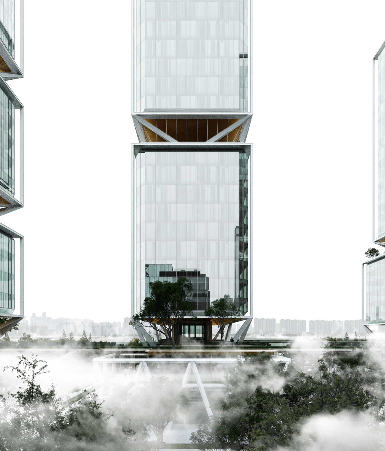 BIM建筑|武汉长江中心国际竞赛方案 / line+朱培栋关于城市坐标的双重思考