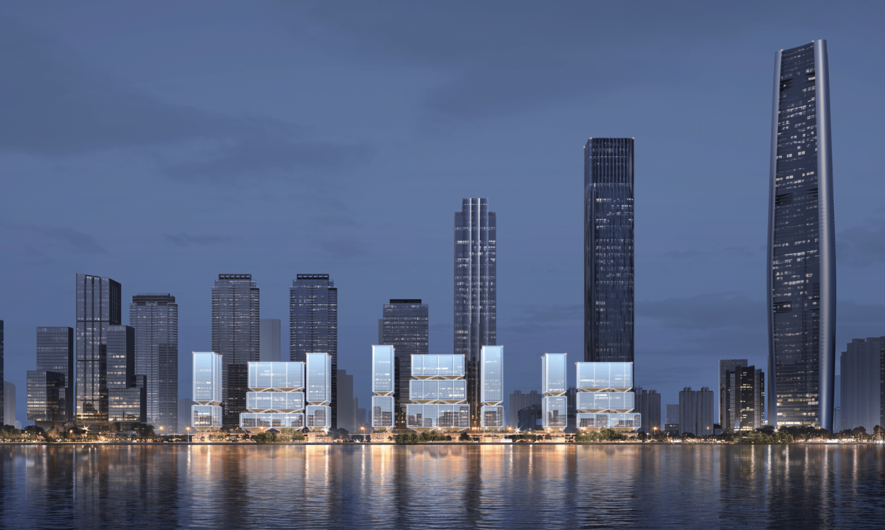 BIM建筑|武汉长江中心国际竞赛方案 / line+朱培栋关于城市坐标的双重思考